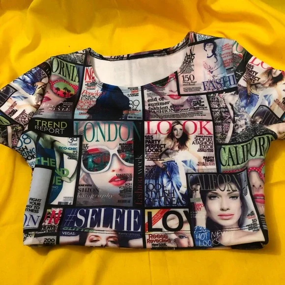 2-piece top and mini skirt cool with magazine covers - Picture 5 of 9